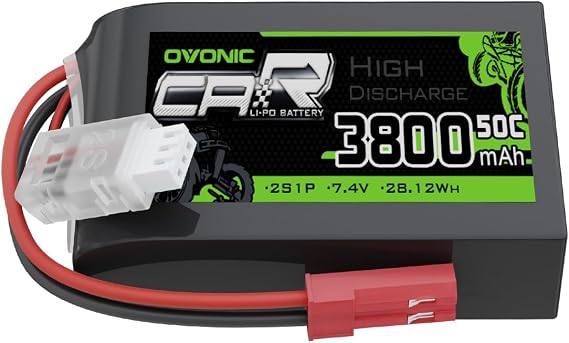 OVONIC 3800mAh 7.4V 2S1P TX Lipo Battery Pack with JST-SYP Plug for The QX7