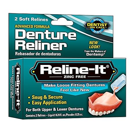 D.O.C. Reline-It, Denture Reliner, Zinc Free, 2 Count