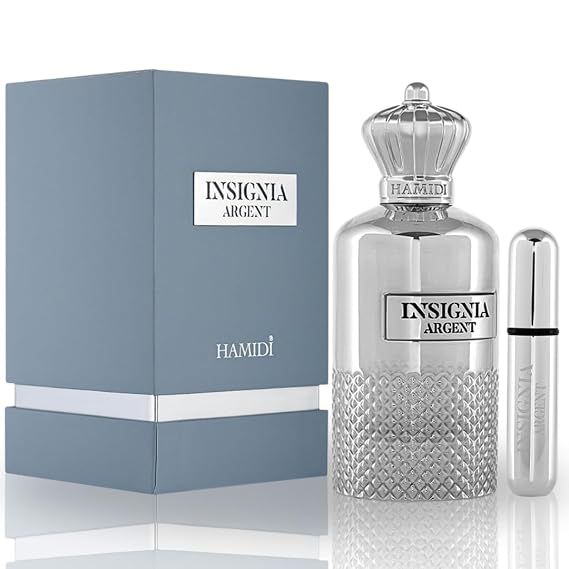 Hamidi INSIGNIA ARGENT Eau De Parfum Spray 105ML (3.5 OZ) - Long Lasting Perfume for Women & Men, Captivating & Harmonious Blend, Unisex Perfume