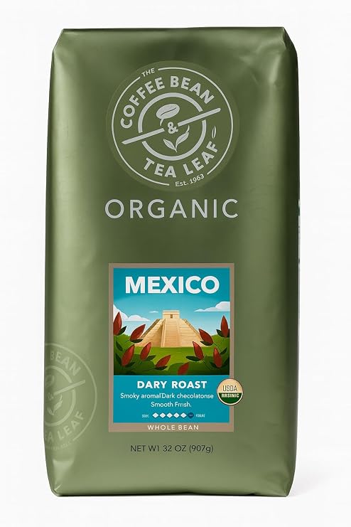 Coffee Bean & Tea Leaf Organic Mexican Dark Roast Whole Bean Coffee 32oz