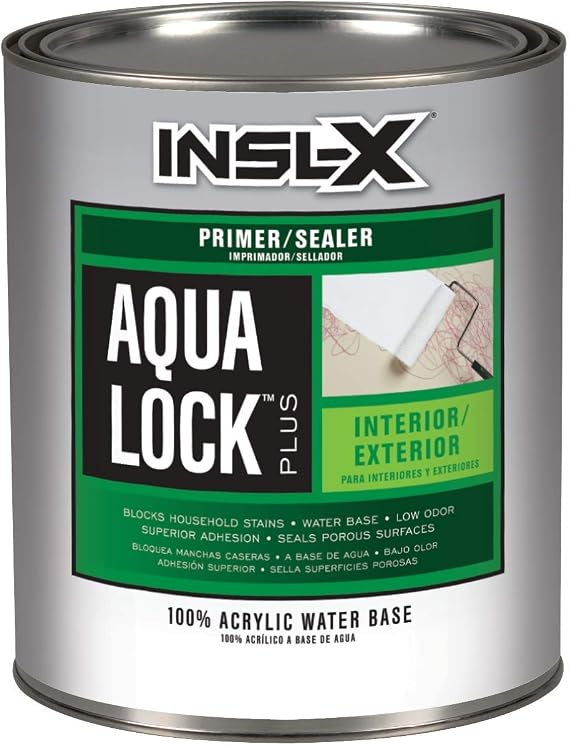 INSL-X Aqua Lock Plus 100% Acrylic Water-Based Stain Blocking Primer Sealer, White, 1 Quart