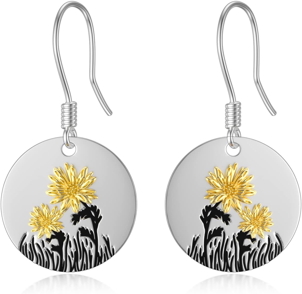 ViolinistGymnasticsLotusSunflowerLightning BoltDragonflyBeeButterfly Dissent Collar Dangle Earrings for Women Sterling Silver Drop Hook Earrings Mothers Day Gifts