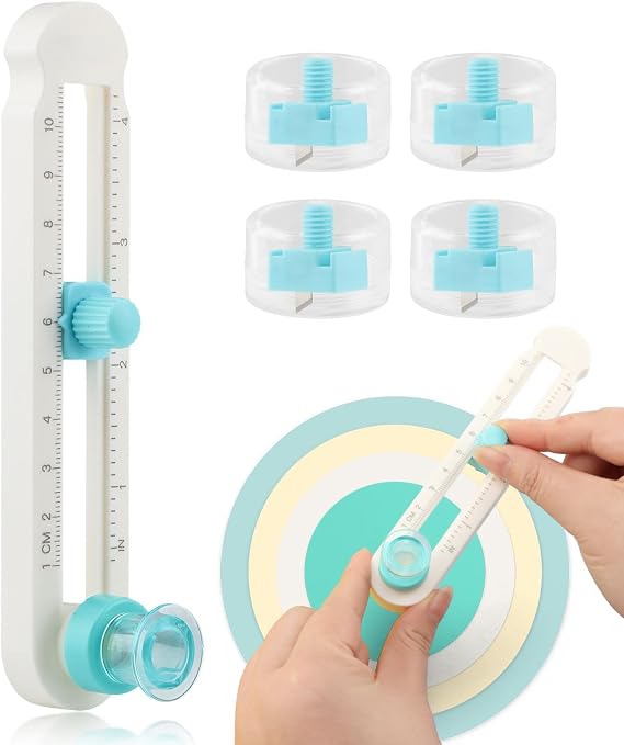 Rotary Circle Cutter 0.6"-4" Radius Knife for Scrapbooking & Card Making