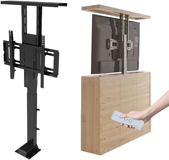 Motorized TV Lift, Height Adjustable with Remote Control, Automatic Lift TV Bracket for Home Office, Load Capacity 80kg(710-1610mm,for TV 32-57in)