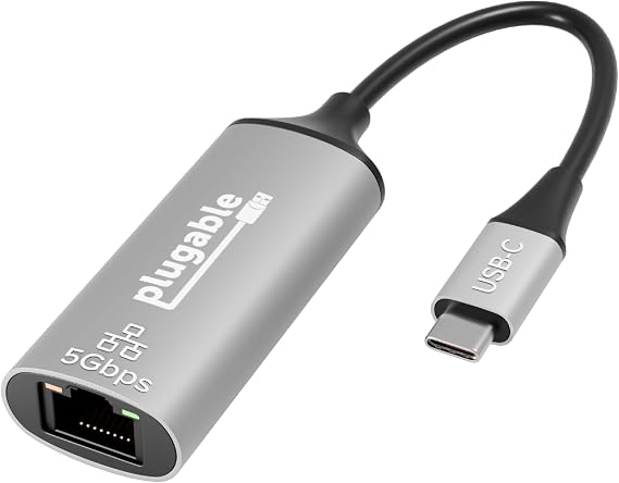 Plugable USB-C to Ethernet Adapter, Windows/macOS/ChromeOS
