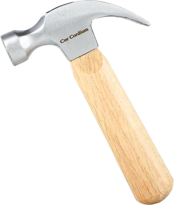 Claw Hammer With Wood Handle and Steel Head, 8 OZ Small Hammer for House & DIY