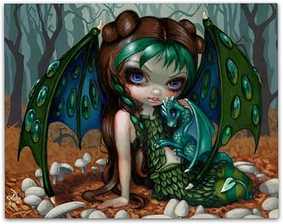 Strangeling Ivy Dragonling Colorful Spiritual Magical Surreal Mysterious Gothic Artist Jasmine Becket-Griffith Big-Eyed 11x14 Painting Art Book Poster Artwork Decor With Realism Fantasy Fairytales