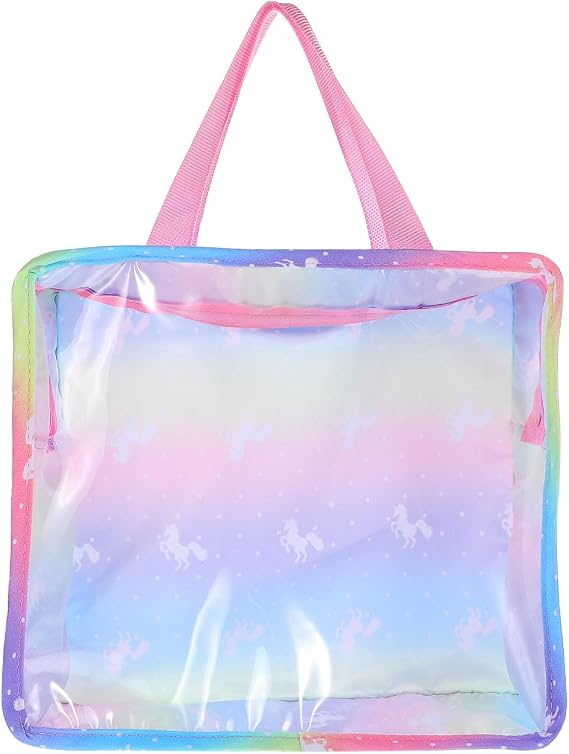 Toyvian Doll Clothes Storage Bag Portable Doll Accessories Storage Bag Foldable Travel Clothes Pouch for 18 Inch Shoes Toys Printed Tote Organizer 9.64 X 8.66 X 3.14 in