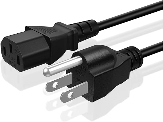TNP 3FT PC Power Cord, 3 Prong 10A 125V NEMA 5-15P to IEC C13, Black | 18 Awg Replacement Cable for Pcs, Monitors, Tvs, Printers, Ps3 and Other Devices with An Iec C13 Power Inlet