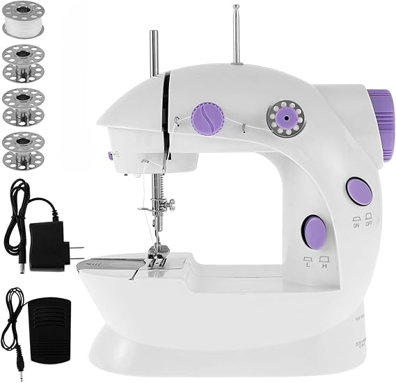 Mini Dikiş Makinesi - Pedallı Tasarım, Portatif Kolay Kullanım ve Taşıma, Ayarlanabilir Hız Ayarı, Giyisi Elbise Dikimi, Yeni Başlayanlar ve Yetişkinler İçin Kullanım Dikiş Makinesi
