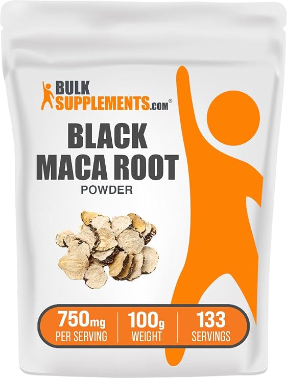 Black Maca Powder - Black Maca Root Supplement, Herbal Supplement for Men & Women - Vegan, Gluten Free, 750mg per Serving, 100g (3.5 oz) (Pack of 1)