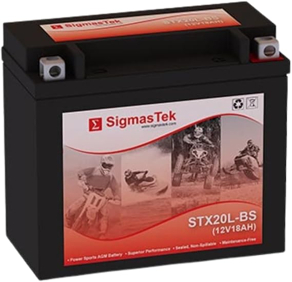 ETX20L Compatible SLA Motorcycle Battery by SigmasTek, STX20L-BS 270CCAMotorcycle Battery Replacement by SigmasTek, STX20L-BS