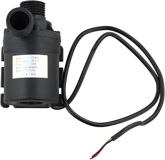 12V 24V DC Water Pump 800L H High Pressure Diaphragm Self-Priming Pump for Garden Pond Fish Tank Aquarium Irrigation Low Noise 19W Black(DC 12V)