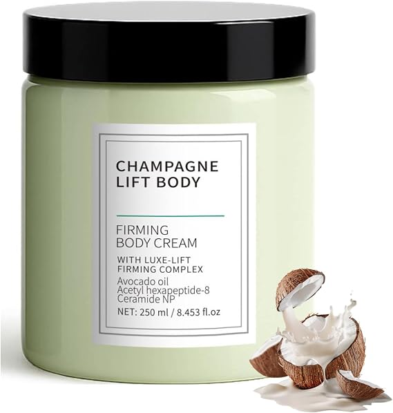 Champagne Lifting Body Cream,Skin Firming Body Cream,Champagne Beaute lift Body Crème with Luxe-Lift Firming Complex & Collagen,Deep Hydration & Smoothing, Hydrates Dry Skin Arms & Legs,250ML