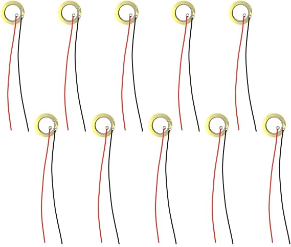 20PCS 20mm Piezo Disc Transducer Contact Microphone Trigger Sound Sensor with 3.94 Inches Wires for Acoustic Instrument, Mic Drum Trigger Acoustic Pickup CBG Guitar