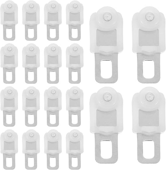 20Pcs Curtain Track Glider Hooks Heavy Duty Silent Roller Curtain Rail Sliders with Ball Bearings Rustproof Track Rollers for Bedroom Office Bathroom Kitchen Diy Installation