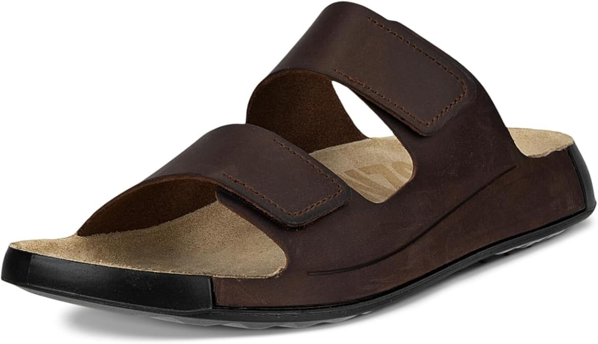 ECCO Mens 2026 Cozmo 2-Strap Soft Leather Comfy Flexible Adjustable Sandals