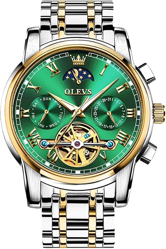 OLEVS Mens Watches Luxury Stainless Steel Quartz Watch for Men Waterproof Silver
