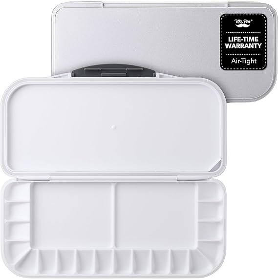 Mr. Pen- Airtight Watercolor Palette with Lid, 18 Wells & 2 Mixing Areas