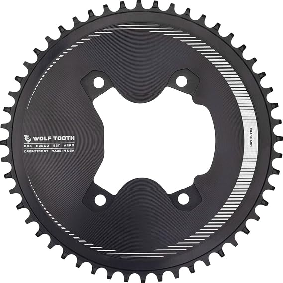 Wolf Tooth 110 BCD Asymmetric 4-Bolt Chainring for GRX Cranks Drop-Stop ST