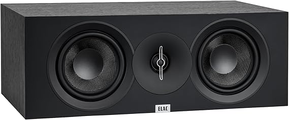 ELAC Debut 3.0 DC53-BK Center Channel Speaker, Black Ash - 1 Aluminum Dome Tweeter & Dual 5.25 Aramid Fiber Woofers - 2-Way Bass Reflex - 57Hz to 38KHz Response