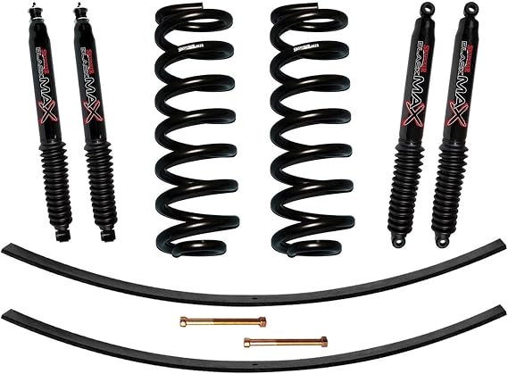 Skyjacker 182K-B Suspension Lift Kit w/Shock Black MAX Shocks 1.5-2 in. Lift Incl. Front Coil Springs Rear Add-A-Leafs Suspension Lift Kit w/Shock