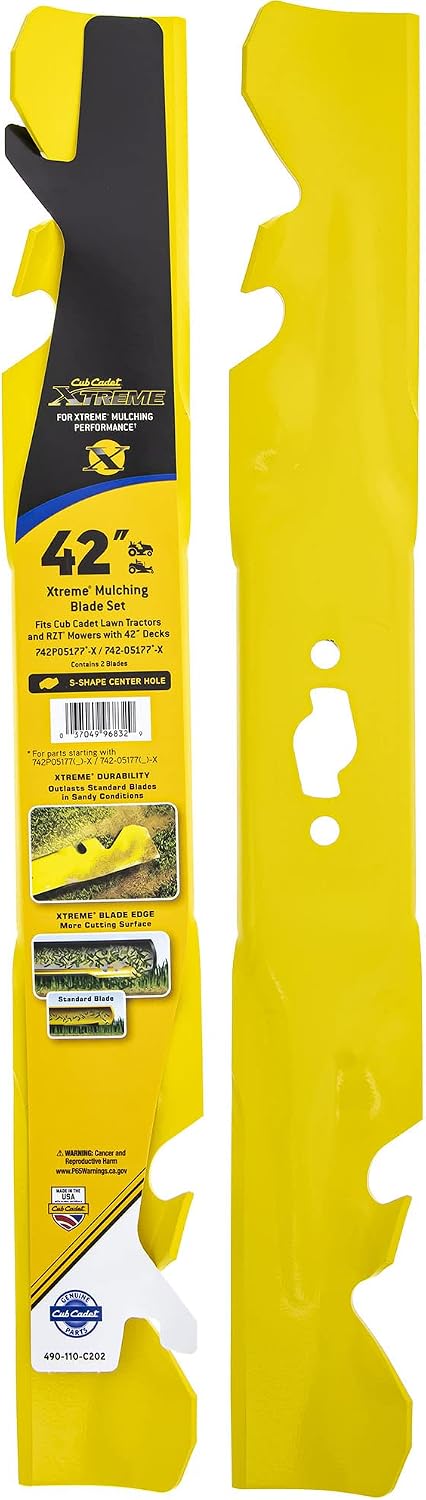 CUB CADET 490-110-C202 Xtreme Mulching Blade Set 42 Decks Enduro XT1-LT42 XT2-LT42 Tractors