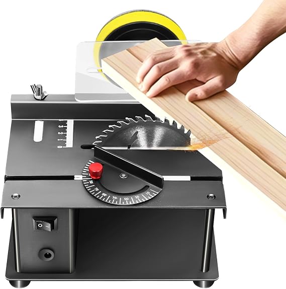 200w Cutting Tool Machine, Mini Table Saw for Crafts, Multi-functional Cutting Bench, Speed & Angle Adjustable, Cutting/Grinding/Polishing All-in-One Machine for DIY Handmade