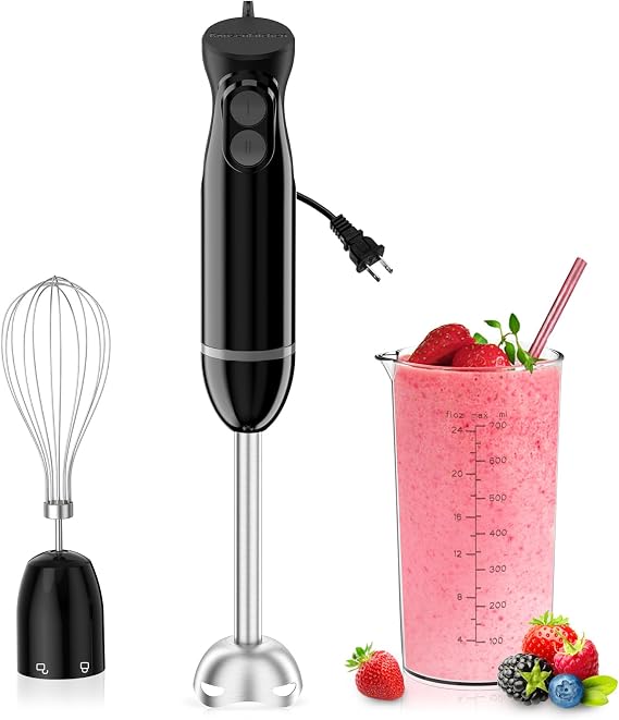 Bonsenkitchen 3-in-1 Immersion Blender Handheld with 2 Mixing Speed