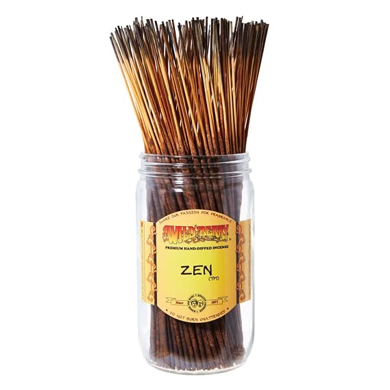 Wild Berry Incense Sticks - Zen - Rich Dark Fragrance with Musk and Woods - Hand Dipped in the USA (100 Count)