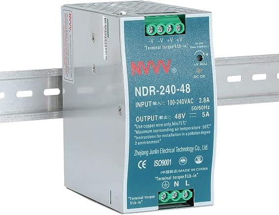 48V DC Output Industrial DIN Rail Power Supply 5 Amp NDR-240-48 240W Input Voltage 100 to 240 Built-in Active PFC Function