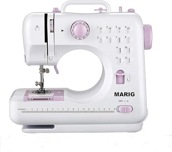 Beginners Sewing Machine with 2-Way Double Thread/Sewing with 12 Built-in Seams/Mini Sewing Machine/Household Sewing Machine/Portable Electric Sewing Machine