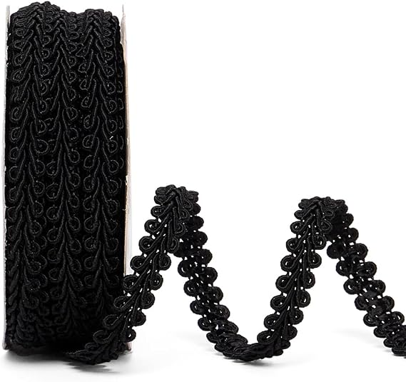 Black Gimp Braid Trim 3/8" X 10 Yards