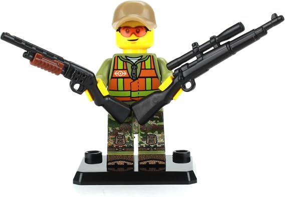 Battle Brick Collectible 1.6 Inches Tall Deer Hunter Custom Collectible Minifigure Outdoorsman | Genuine Minifig | Camouflage Printed in the USA | | Great Gift for Teen to Adult AFOL