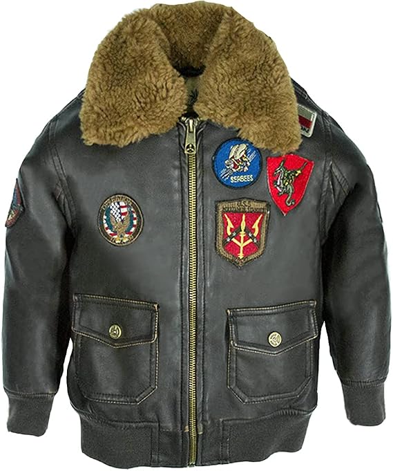 Top Gun Kid's Vegan Leather Aviator Jacket