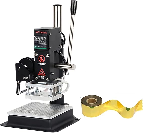 Hot Foil Stamping Machine Hot Stamping Machine Leather Pressure Mark Machine Embossing Bronzing Machine for DIY (5X7CM)