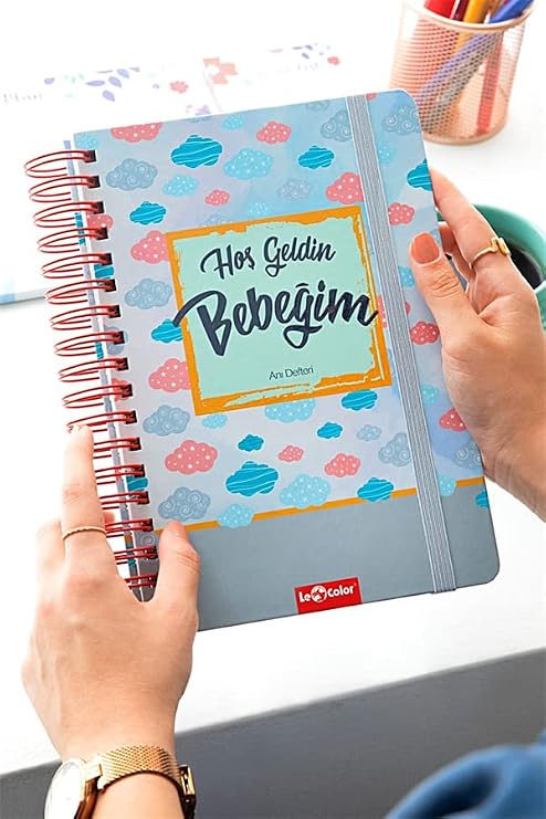 LE COLOR Bebek Anı ve Anne Hamile Günlüğü Albüm Defter Mavi
