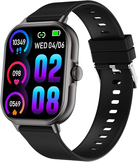 Smart Watch for Women Men, 2.01" Smartwatch with Heart Rate Monitor Blood Oxygen and Sleep Monitor Fitness Tracker Watch (Make/Answer Call), IP67 Waterproof Smart Watch for Android iOS Phones (Black)