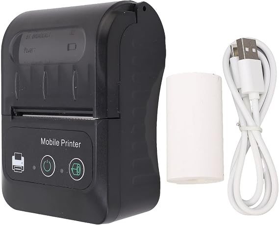 58mm Portable Mini Thermal QR Code Printer, USB Receipt Thermal Printer 2in Cordless USB Receipt Ticket Thermal Printer for Android