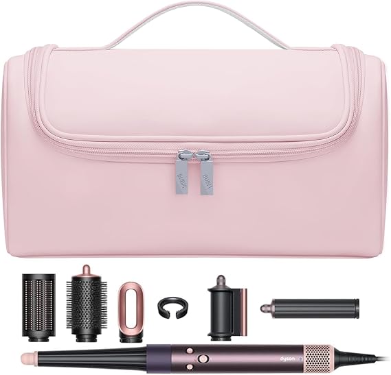 BUBM Padded Storage Travel Bag for Dyson Airwrap Complete Styler, Pink