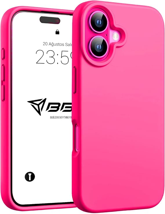 Babilden iPhone 16 İle Uyumlu Kılıf İnce Ve Dayanıklı Sıvı Silikon 3 Katmanlı Tam Kaplamalı Şık Yumuşak Jel Hissi Yüksek Kalite Kauçuk Telefon Kılıfı (Açık Pembe)
