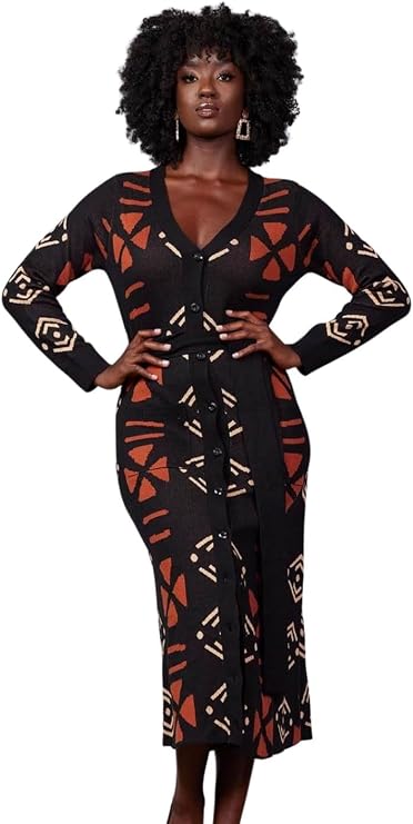 D'IYANU Aisha Women's African Culture Pattern Cardigan or Dress | Traditional Kente