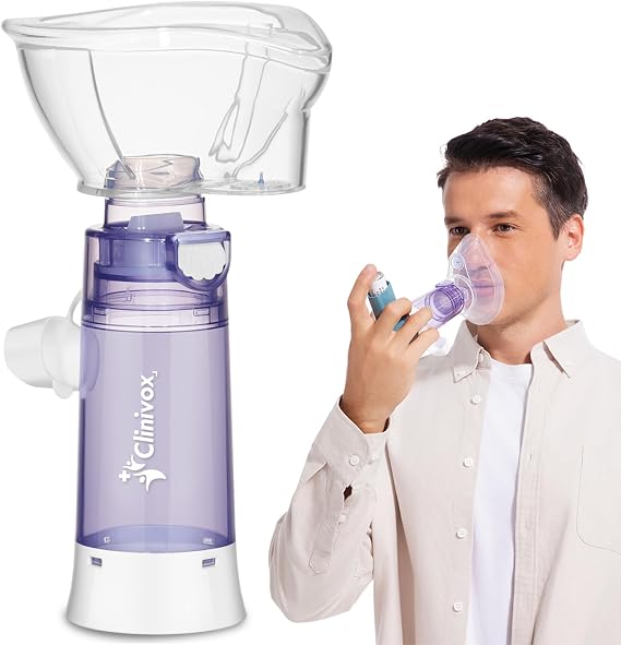 Inhaler Spacer for Adults, Nessi OTC Spacer, Spacer for Inhaler with Silicone Mask, Anti-Static Chamber & Exhalation Valve, Easy to Use & Clean
