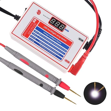 LED Light and TV Backlight Tester,LED Strip Lamp Beads Repair Testing Tool with Gold Plated Pin and Power Cable 0-300V Adaptive Voltage, Suitable for