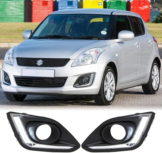 Dreamseek LED DRL Compatible with Suzuki Swift Dzire 2014 2015 2016 Daytime Running Light Fog Driving Lamp Bezel