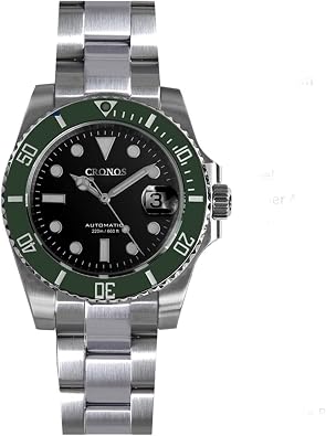 Cronos Upgraded V 2 Sub-Diver Luxury Men's Watches Stainless Steel Bracelet Ceramic Rotating Bezel 200 Meters Water Diving Resistant Wristwatch