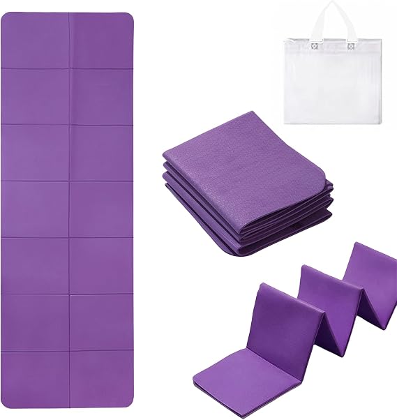 Foldable Yoga Mat Travel Lightweight Non-Slip Portable Fitness Mat