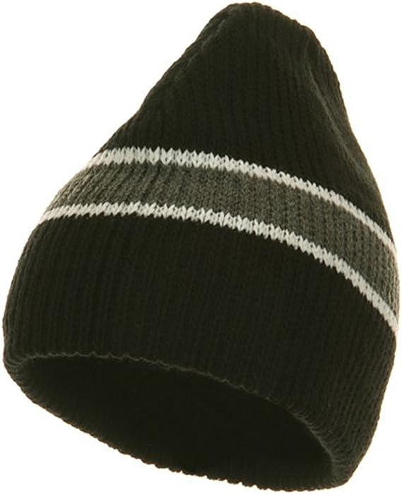 Artex Center Stripe Beanie - Black Grey