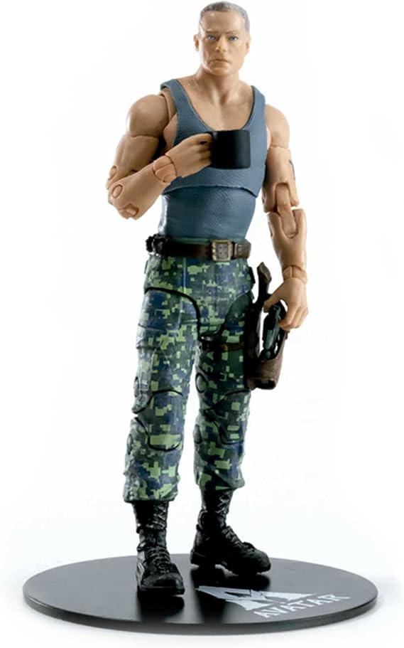 McFarlane Toys, Disney Avatar, 4-inch Miles Quaritch Avatar Movie Action Figure With 22 Moving Parts, Disney Toys Collectible Figure With Collectors Stand, Ages 12+