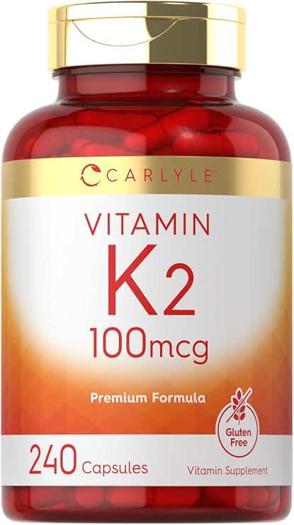 Carlyle Vitamin K2 Supplement 100 mcg | K2 MK-4 | 240 Capsules